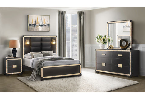 Black & Gold Bedroom Set