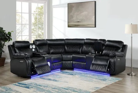 Black Motion Sectional Sofa