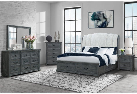 Contemporary upholstered bed