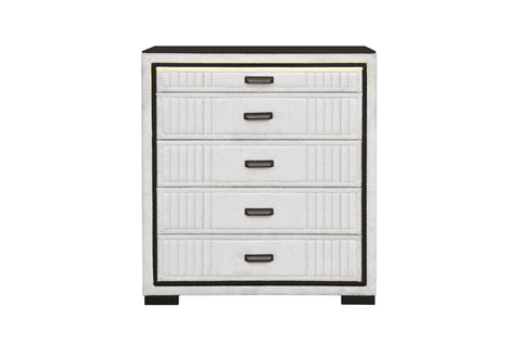 BELLA WHITE/BLACK QUEEN BED