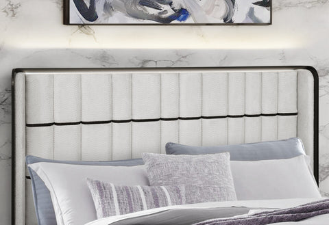 BELLA WHITE/BLACK QUEEN BED