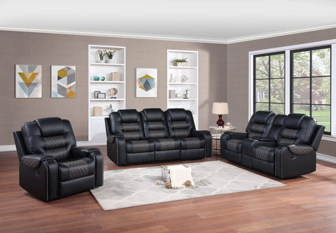 Power reclining sofa with adjustable headrest