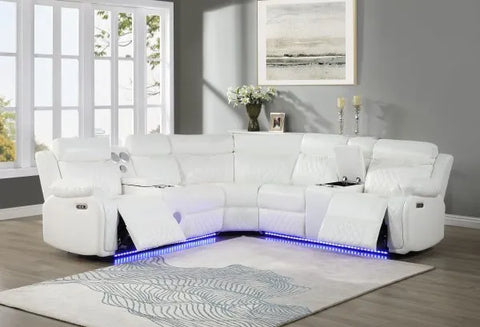 White Motion Sectional Sofa